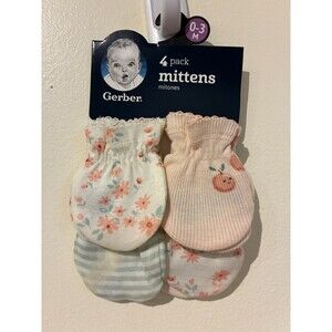 NWT Gerber 4-Count Baby Mittens - 0-3M
